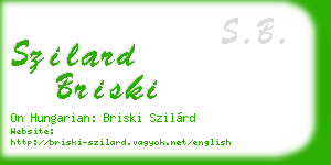 szilard briski business card